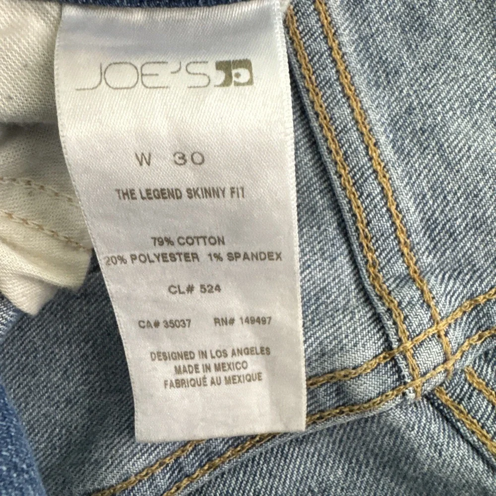 Joe's Jeans Skinny Fit Pants Men 30 Blue‎ Wash Legend Denim Stretch Cotton Slim